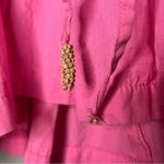 Free People  Y2K Pink Ruffle Crop Top Sweetheart Bubble Hem Tie Back Sweet Size L Photo 5