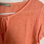 Valentina Naldi Shirt Dress Peach Linen L Orange Size L Photo 8
