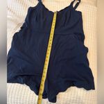 41 Hawthorn Navy Scalloped Romper 1X | Coastal Granddaughter Brunch Fall Outfit Blue Photo 9