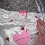 Dolls Kill White Mini Dress with Red Floral Accents Photo 3