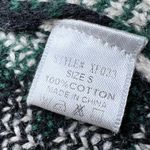 Bear Dance Cardigan Sweater Womens Small Green White Black Patterned Aztec Photo 3