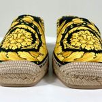 Versace NWB Barocco Print Espadrille 37.5EU in Nero Photo 3