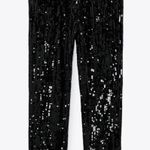 ZARA NWT Bloggers Fav Sequined Black Trousers Photo 2