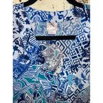 Natori Women's  Dress Women's Medium Blue Print Tunic Shirt V-Neck Photo 2