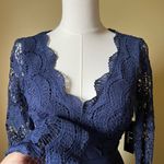 Lulus Awaken My Love Navy Blue Long Sleeve Lace Maxi Dress NEW Women's XS Photo 2