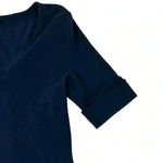 Ralph Lauren Lauren  Navy Scoop Neck Blouse- Size Medium Photo 5