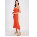 KOKO + MASON Popover Ruffle Pointelle Sweater Dress, Size Small, Orange, NWT Orange Photo 4
