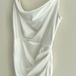 Satin Inspired Silky Midi Cowl Neck Dress, Bridal Shower Graduation Dress, S/M White Size undefined Photo 9