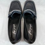 Free People Hayden Black Leather Heeled Loafers Chain Accent Size 41 US 10 Photo 6