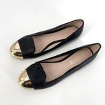 ALDO  Women’s  Leather Black and Metallic Gold‎ Flats Loafers Size 7.5 Photo 7