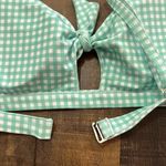 ALBION FIT Mint Checkered/Gingham Tie Bikini Swim Top Size XL Photo 7