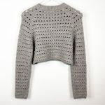 Self Contrast Emersyn Cropped Sweater S Grey Gray Photo 2