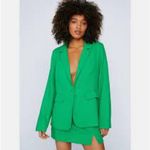 Nasty Gal  NWT Oversized Shoulder-Padded Blazer – Green | Size 6 Photo 4