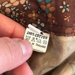 Brown Floral Print 100 Cotton Retro Style Long Sleeve Button Front Shirt Size 40 Size M Photo 5