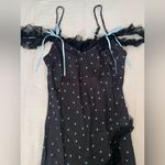 Urban Outfitters Kimchi Blue Asymmetrical Ruffled Blue and Black Sundress Photo 3