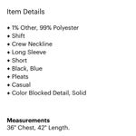 B+ab Navy Blue Pinstriped Long Sleeve Dark Academia Dress Women S Classic Preppy Photo 2