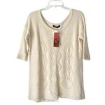 Peruvian Connection  NWTs Angelica Pullover Open Back Cream Sweater Medium Alpaca Photo 0