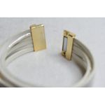 Maurice's  White Multi Layed Leather Feather Charm Rhinestone Magnetic Bracelet Photo 2