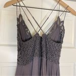 Free People  Adella lace mini slip dress in the color, charcoal size medium Photo 6