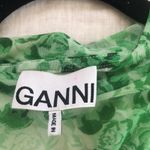 Ganni  Floral Ruched Stretch Mesh Top Photo 3