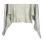 ZARA  Oversized Crop Wool Blend Long Sleeve Stretch Knit Hoodie Sweater S Cream Photo 5