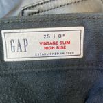 Gap Black Faux Leather Straight Leg Vintage Slim High Rise Trouser Pants 25 Photo 4