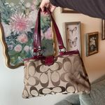 Coach Vintage Soho Signature Carryall Tan and Patent Cherry Red Purse Bag 🍒 Photo 6