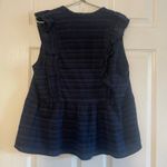 LOFT Women's Sleeveless Blue Striped Ruffle Tie Photo 1