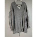 Maurice's  V-Neck Lace Up Keyhole Back Gray Pullover Knit Sweater Size 2X Photo 1