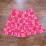 Anthropologie • Danielle Duer Tiered Mini Skirt pink Ella ikat print flowy Photo 1