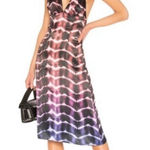 LPA  "Lunetta" Midi Satin Slip Dress in Heidi Tie Dye Sz‎ XXS Photo 0