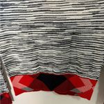 Tory Burch Arielle Cardigan Contrast Trim Navy Blue Red Ivory XS Photo 7