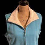 L.L. Bean aqua fleece lined zip front vest size large Blue Photo 1