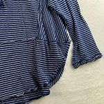 Free People We The S Small Hong Kong Henley Top Navy Striped Raw Hem Boho Beachy Photo 5