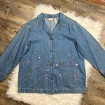 Classic Elements Vintage  floral embroidered denim jacket Photo 1