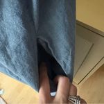 LORETTA CAPONI Denim Chambray Midi Dress Embroidered Detail Size Small Blue Photo 5