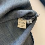 Via Penny Lane Reworked Apparel | Dolly Parton Graphic Chambray Lace Up Blouse Blue Photo 4