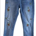 Lucky Brand Women's Jeans Ava Mid Rise Raw Hem Floral Embroidery Skinny Jeans 0 Photo 7
