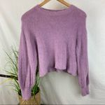 Wego Lavender Purple Soft Cozy Cropped Long Sleeve Crewneck Sweater S Photo 1