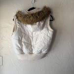 77 Seventy Seven Y2k White Puffer Vest Faux Fur Hood Quilted Zip Pockets Size L Size L Photo 6