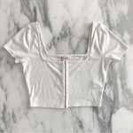 Blue Blush NWT• Los Angeles • White Ribbed Crop Top • Sz M Photo 0