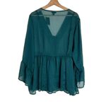 Torrid ladies dark green babydoll chiffon sheer blouse size 3x festival cute Photo 9