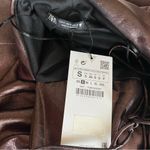 ZARA Voluminous Flower Rosette Bronze Metallic Strapless Mini Dress Size Small Photo 9