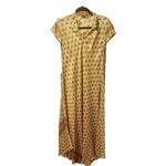 None Women’s Boho Silk Maxi Tunic Dress Gold Tan resort wear Vacation Summer OS Photo 1