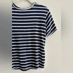 Sea New York Striped Navy Blue and White Crewneck Shirt Ruffle Back, Small Photo 7