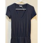 James Perse  V-Neck Short Sleeve Blouson T-Shirt Mini Dress, Black, Size 3‎ Large Photo 3