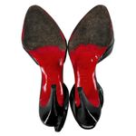 Christian Louboutin Black Leather & Patent Slingback Heels Size 38 Pumps Photo 9