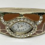 Figaro couture women’s wrist watch 26mm gold brown tone cuff bracelet running Photo 0