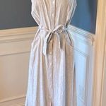 Max Studio Sophie Max Dress Maxi Women M  New Tan White Pinstripe Summer Photo 0