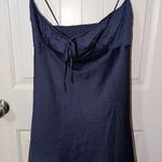PINK - Victoria's Secret NWT Victoria Secrets Pink Mini Tencel Night Gown Women's Medium Navy Blue Photo 0